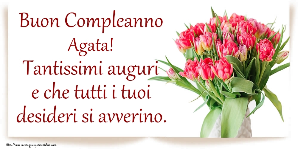 Buon Compleanno Agata Tantissimi Auguri E Che Tutti I Tuoi Desideri Si Avverino Cartoline Di Compleanno Con Nome Agata Cartolineconnomi Com