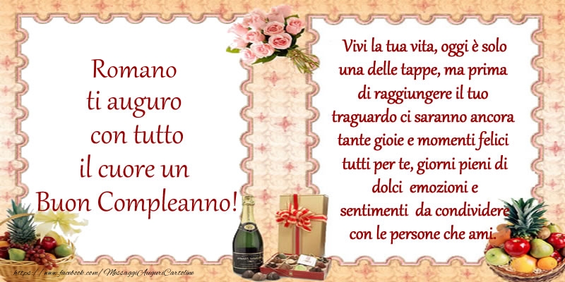 Romano Ti Auguro Con Tutto Il Cuore Un Buon Compleanno Cartoline Di Compleanno Con Nome Romano Cartolineconnomi Com