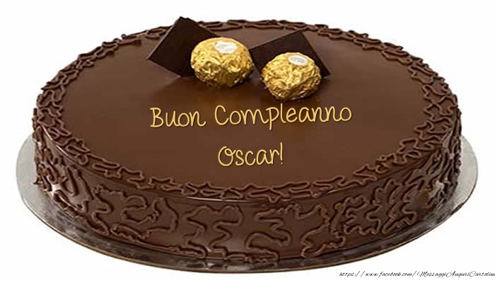 Buon Compleanno Oscar!, Cartolina con torta al cioccolato di lusso, Cartoline di compleanno